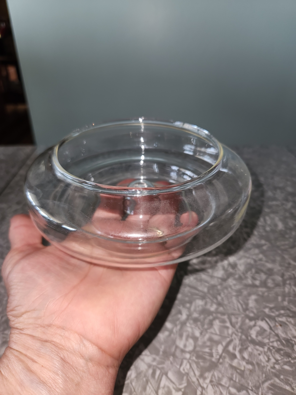 Source Unknown Clear Glass Decorative Bowl